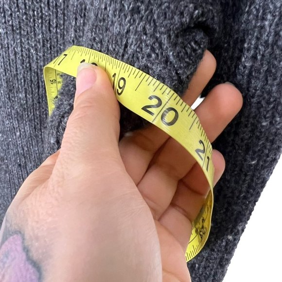 Madewell Dark Grey Knit Long Sleeve Sweater Knee Length Dress Medium - Picture 6 of 8